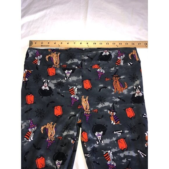 Halloween Size XL Leggings Dogs Novelty Print Cauldrons Bats Soft Stretchy Comfy - Picture 4 of 9